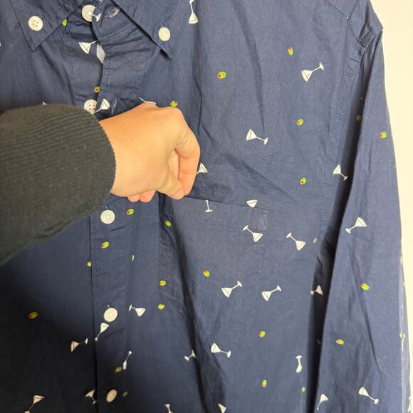 J. Crew Classic Untucked Flex Washed Button Down Shirt Martini Olives Size Large - Picture 5 of 7